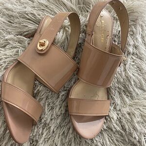 Coach  Nude Sandals with Gold Accent